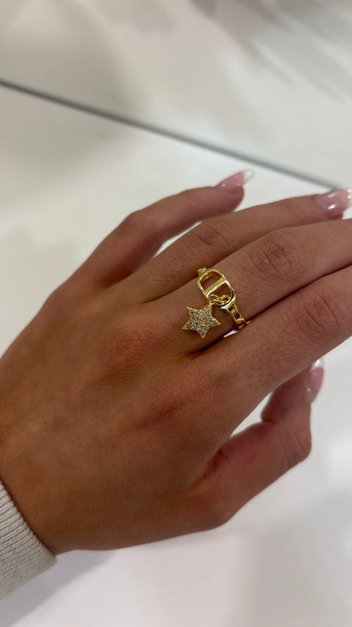 Gold Signature Star Ring