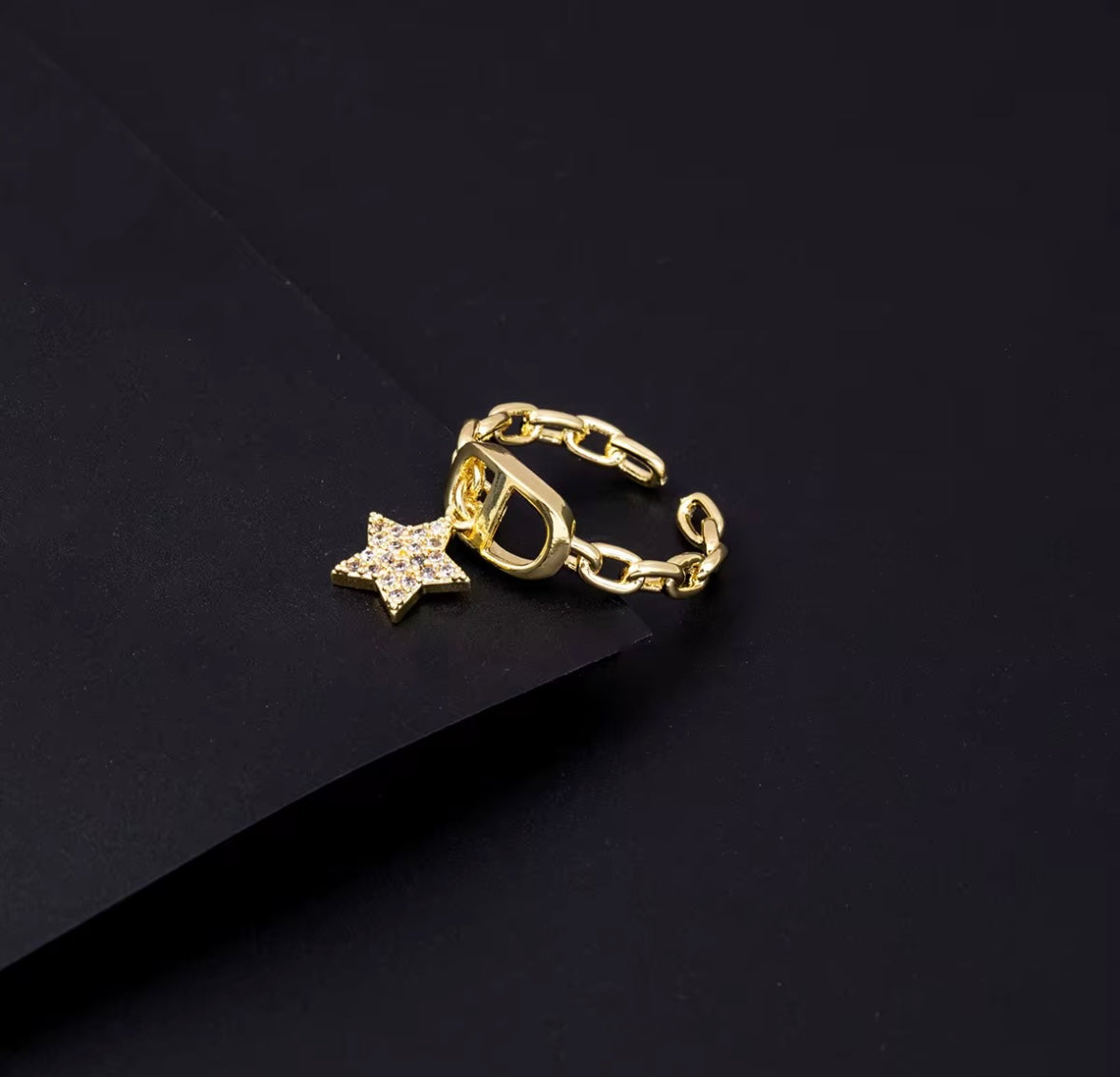 Gold Signature Star Ring