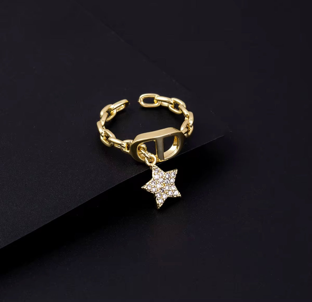 Gold Signature Star Ring